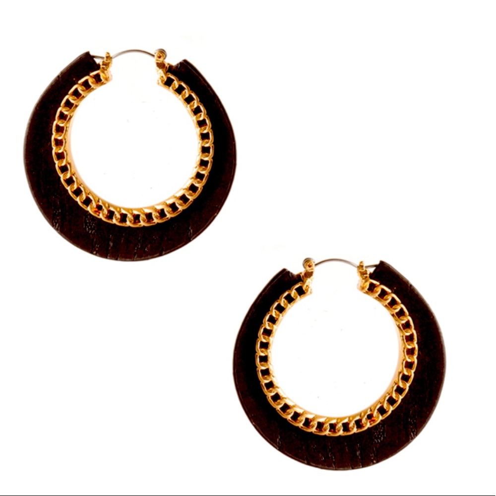 Cork Link Hoop Earring